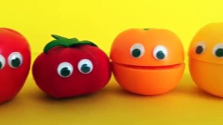 Learn colors words and shapes with cute fruit toys