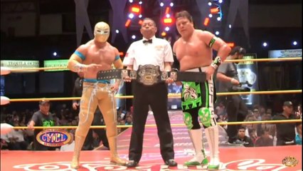 Carístico vs. Último Guerrero, lucha por Campeonato Mundial Histórico de Peso Medio NWA.
