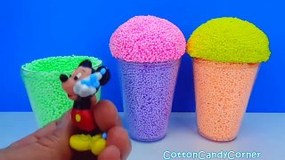 3 ICE CREAM surprise eggs!!! Hello Kitty Mickey Minnie LPS Spongebob CottonCandyCorner