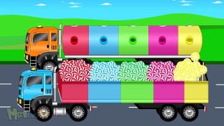 Learn Colors With Candy And Big Trucks Video For Kids