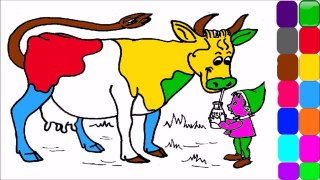 Learn Colours For Kids Cow Colouring Page Colors for Children