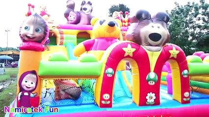 Mainan Anak SERU! Bermain di Istana Balon Besar Playing on Baloon Castle Kids with many Fr