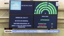 Senado aprueba allanar residencias de Kirchner en Argentina