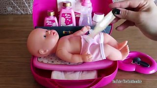 Baby Dolls Nursery Set Kangaroo Bag Vanity Case Bathtub & Sleeping Bag