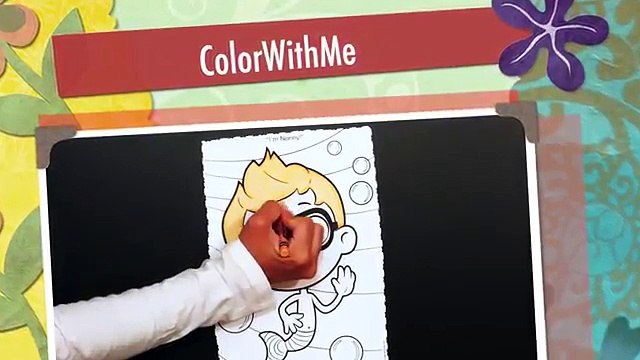 Learning Colors Bubble Guppies Nonny Coloring Book using Crayola Crayons.