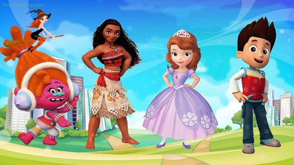 Wrong Hairs Sofia Moana Trolls Paw Patrol Ryder Finger Family Nursery Rhymes Song Colors f