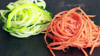 Pasta with Spiralized Zucchini and Carrots and Peanut Sauce
