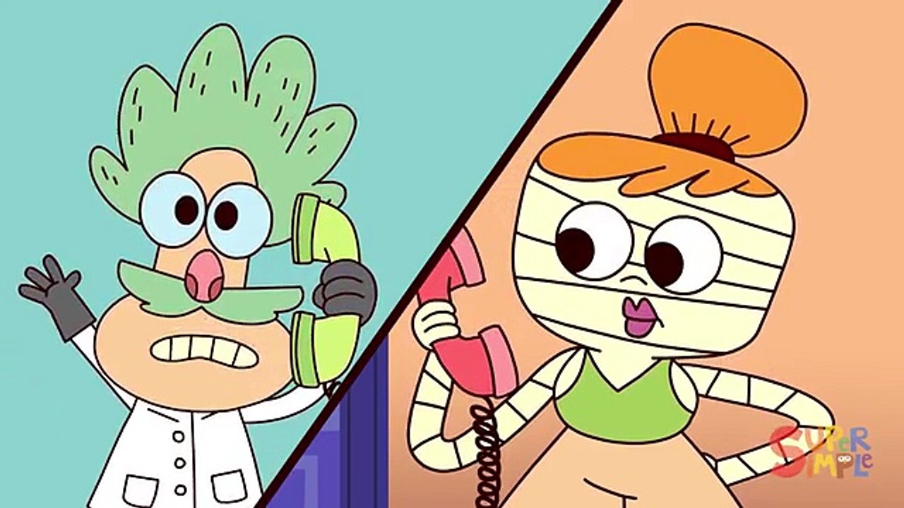 Five Little Monsters Jumping On The Bed | Kids Halloween Song | Super Simple Songs