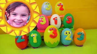 123 Learn Numbers with surprise eggs Minions Princess Sofia MLP Peppa Disney toys