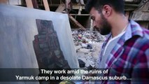In Syria's Yarmuk, artists paint amid the ruins