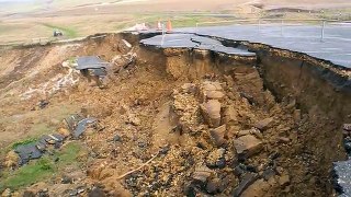 Car Park falls over cliff on coast of Isle of Wight