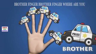 Finger Family Police Car Family Nursery Rhyme | Car Finger Family Songs | Daddy Finger Son