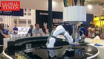 【Video】Would you like a drink? HIT Robot Group’s bartending robot mixed a drink in 2 minutes at the World Robot Conference 2018 in Beijing on Aug 16.  Saving ti