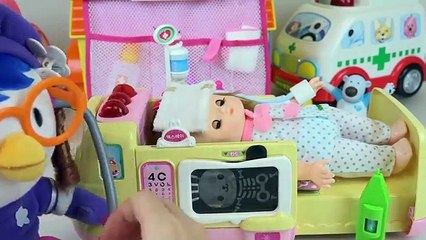 Baby Doll doctor Pororo ambulance car and hospital toys