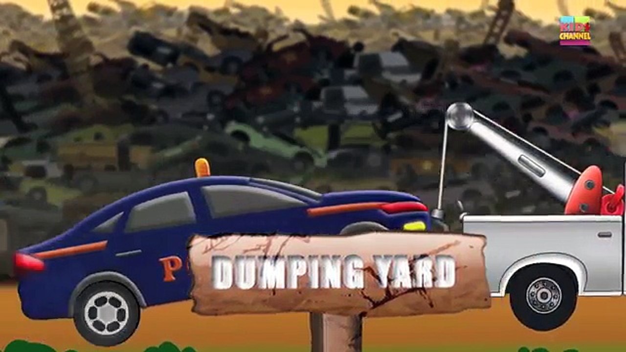 Police Car | Dump Yard | Crusher Machine | Kids Car Smashing Toys