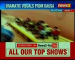 Dramatic visuals from Dausa; school bus trapped in Rajasthan