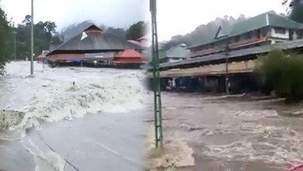 வடியாத வெள்ளப்பெருக்கு...மூடப்பட்டது சபரிமலை ஐயப்பன் கோயில்!- வீடியோ