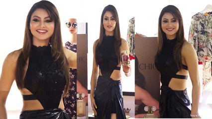 Urvashi Rautela looks gorgeous in a black gown at launch of Femina Flaunt Fragrances | FilmiBeat