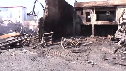 Oduncu Pazarı'ndaki Yangın - Enkaz Kaldırma Çalışmaları Başladı