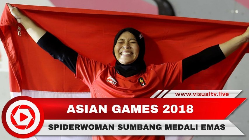 Spiderwoman Sumbang Medali Emas Untuk Indonesia di Cabang Panjat Tebing Asian Games 2018