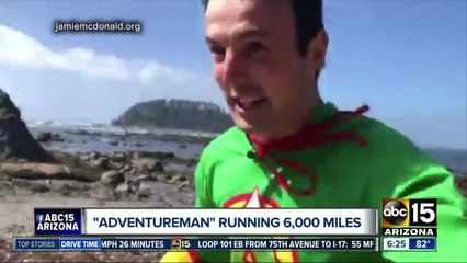 'Adventureman' running 6,000 miles to help kids