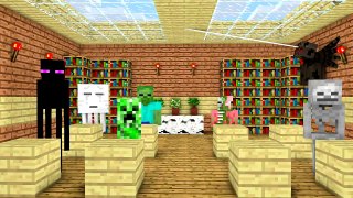 Monster School: Pokemon Go Alchemy Brave Build Battle. Cubic Minecraft Animation