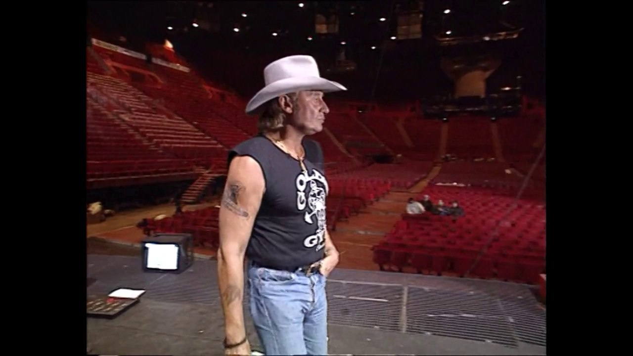 Johnny Hallyday "Voyage au pays des vivants" répétitions Bercy 1992