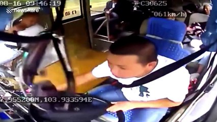 Hero driver stops coach safely after being hit twice by flying rock