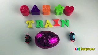 LEARN TO SPELL And Shapes With Play Doh Eggs Surprises And Thomas and Friends Trains Toys