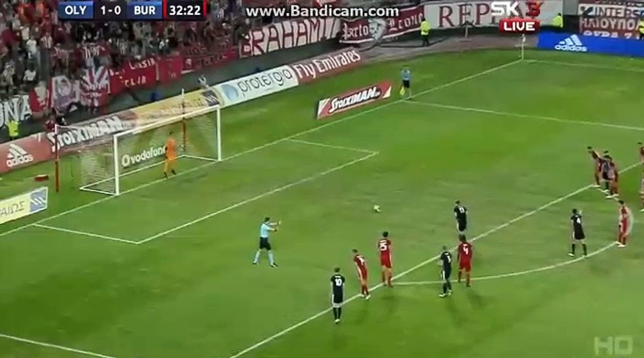 Chris Wood Penalty Goal HD - Olympiakos 1-1 Burnley 23.08.2018