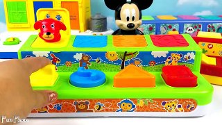 Pop Up Toys Mickey, Elmo & Tayo The Little Bus Learn Zoo Farm Animals