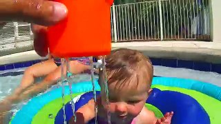 BABY LEARNS TO SWIM!