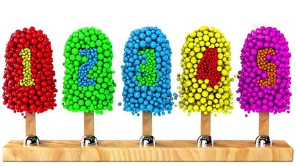 Learning Numbers with 3D Ice Cream Popsicles Balls for Children Kids, Baby Play