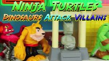 Teenage Mutant Ninja Turtles Blast to the Past Dinosaurs Toys Attack Dogpound and Shredder