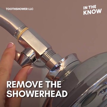 Forget about flossing and get whiter teeth with this toothbrush that attaches to your shower