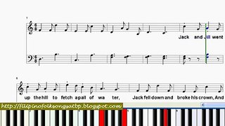 Jack and Jill Nursery Rhyme (Easy Piano Sheet Music Video)