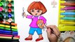 Draw Color Paint Cute Dora Coloring Pages and Learn Colors for Kids