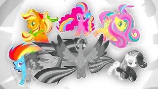 My Little Pony Mane 6 Coloring Book Rainbow Power Transformation MLP Coloring Videos For K