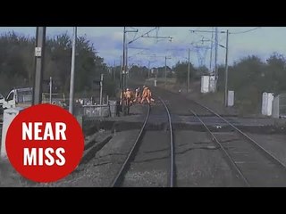 Terrifying near miss at level crossing