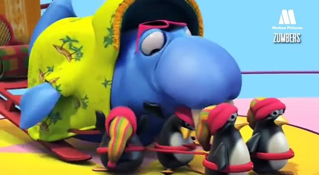 Portugués para niños, dibujos educativos infantiles. Aprender los números Zumbers, muñeca