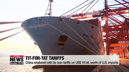 Descargar video: U.S. tariffs on US$ 16 billion worth of Chinese imports takes effect on Aug.23rd