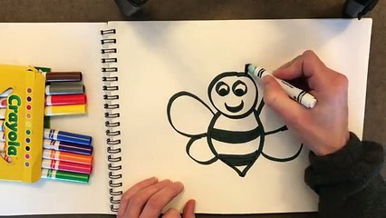 How to draw and color a Bumble Bee for kids!