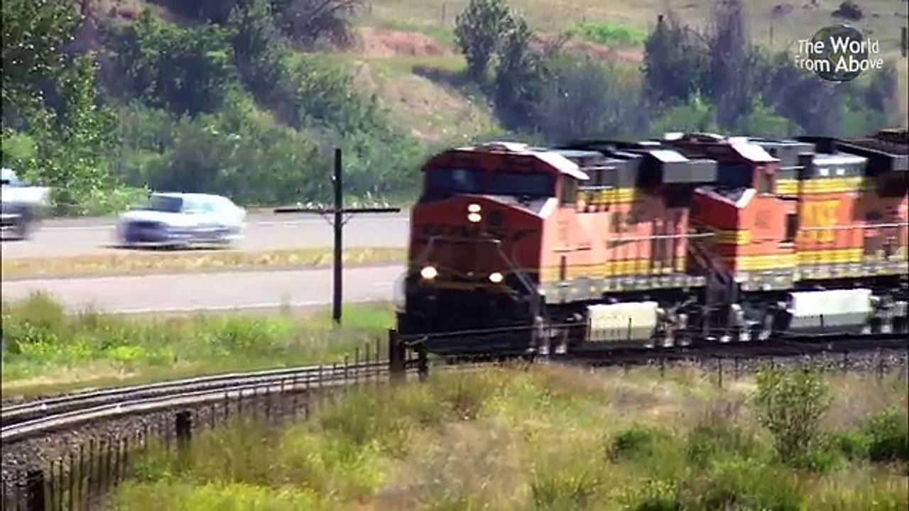Railroads and Trains in Midwest USA from Above Montage of our Favourites (HD)