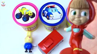 Сups Stacking Toys Play Doh Clay Talking Tom Tayo The Little Bus Robocar Poli Masha Learni