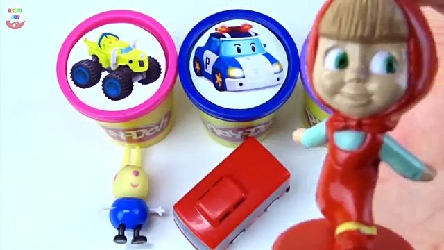 Сups Stacking Toys Play Doh Clay Talking Tom Tayo The Little Bus Robocar Poli Masha Learni