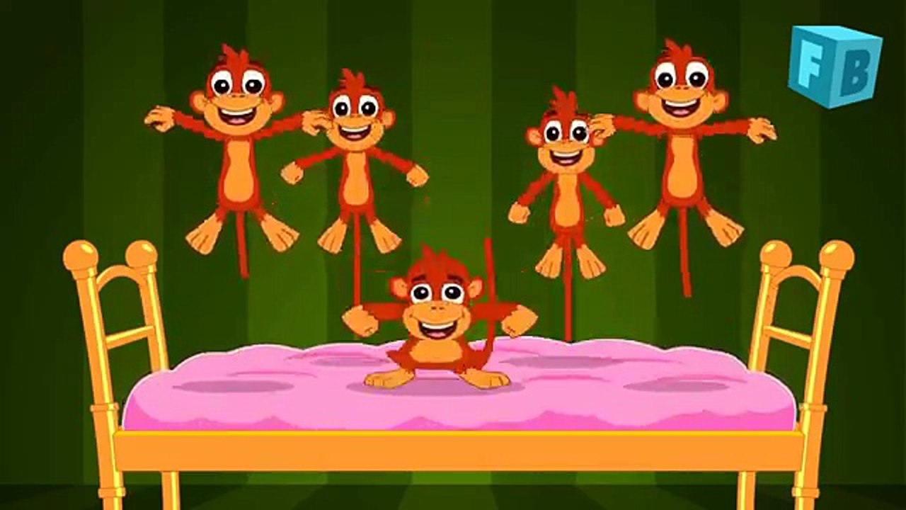 Five Little Monkeys Jumping On The Bed | Children Nursery Rhyme ...