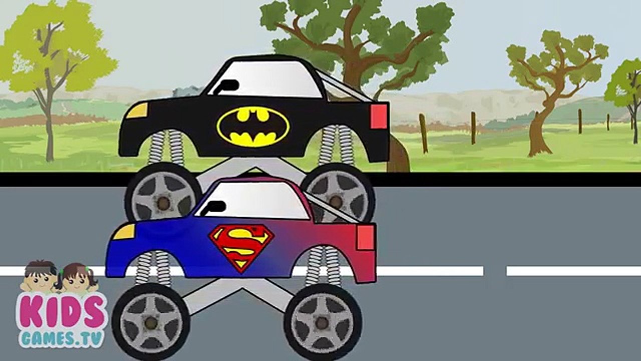 Batman Truck Vs Superman Truck Monster Trucks For Children Kids Games Tv