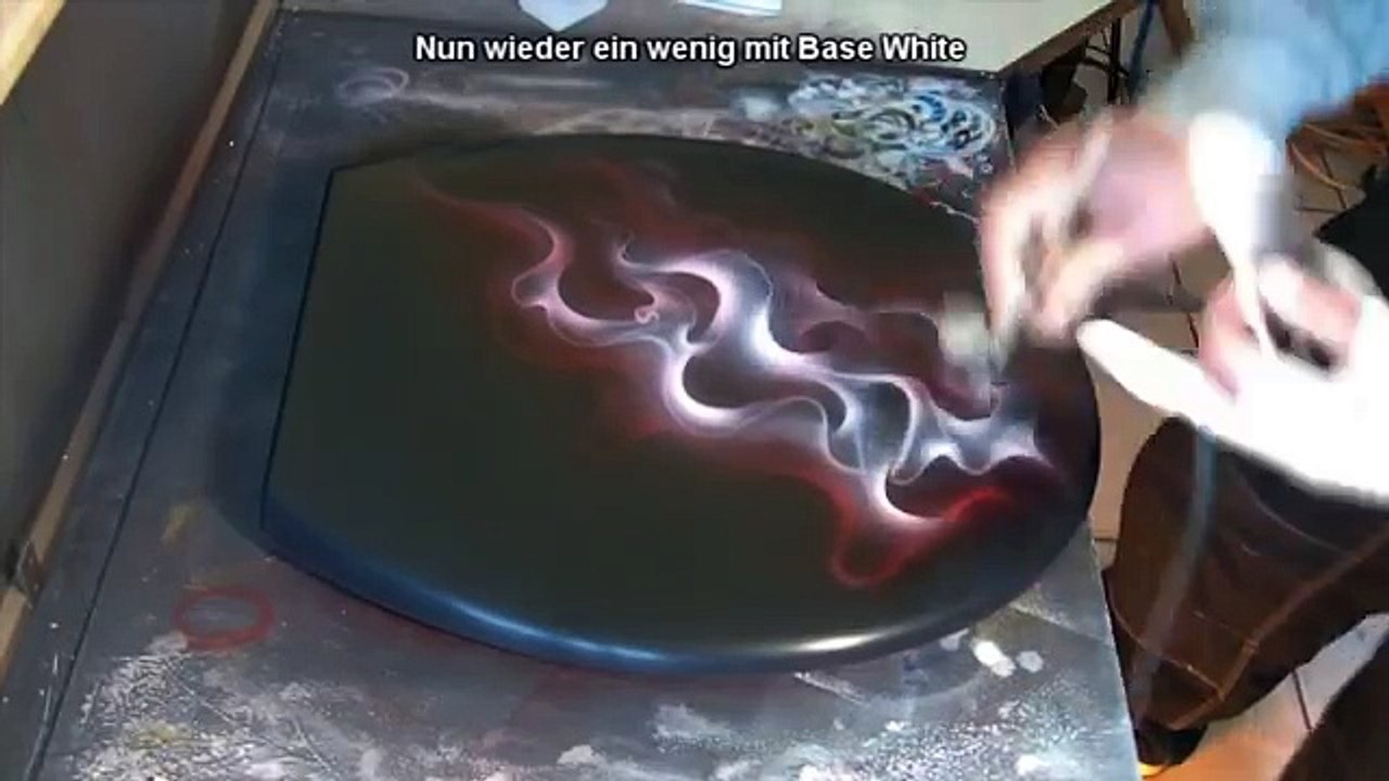 Airbrush Trueflames Tutorial Speedpainting Anleitung WC Sitz Design SK Brush