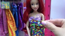 Disney Princes Ariel Little Mermaid Dress UP Doll Mermaid Tail Color Change Costume