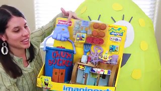 SpongeBob Egg Review Imaginext Toys Plankton Sponge Out of Water